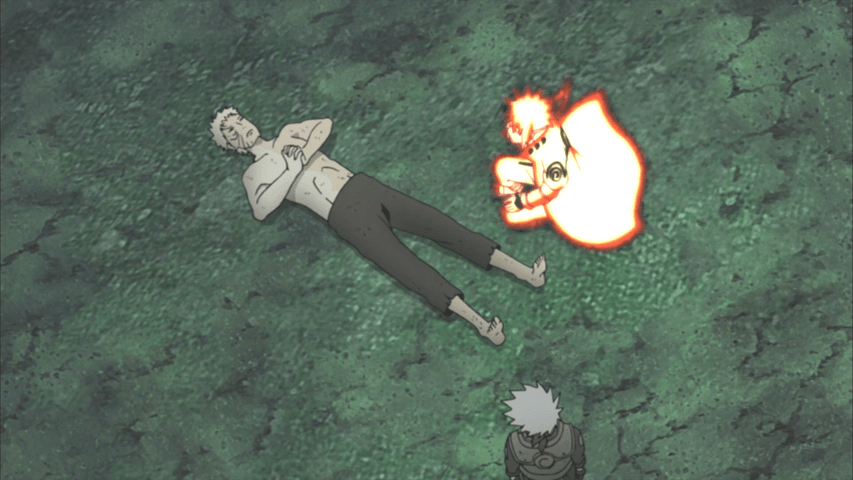 Yep Obito doing what he does best...on his back