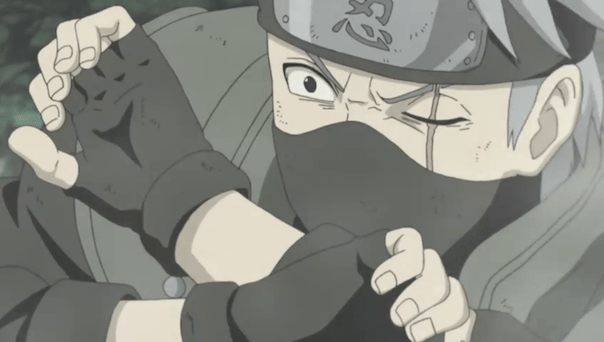 Kakashi one eye open like Whoa.....